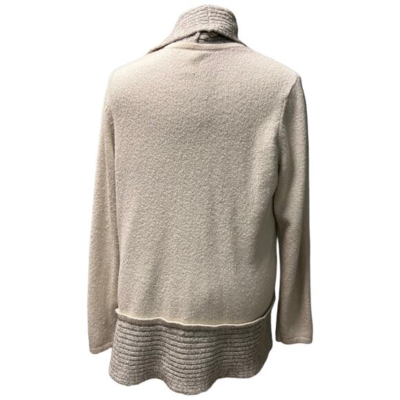 CHICOS Metallic Ribbed Shawl Collar Open Front Cardigan Sweater Size 3 US 14/16 - Picture 2 of 11